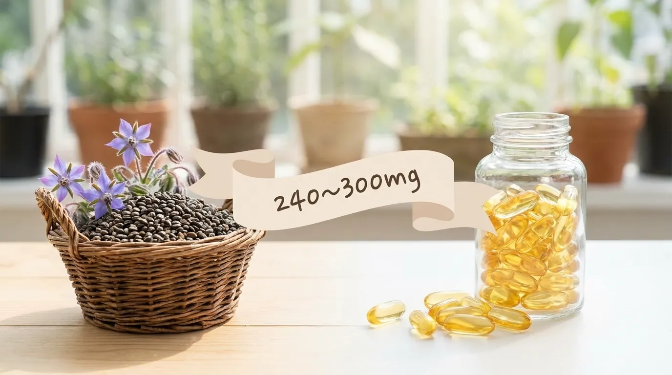 감마리놀렌산 섭취량 인포그래픽