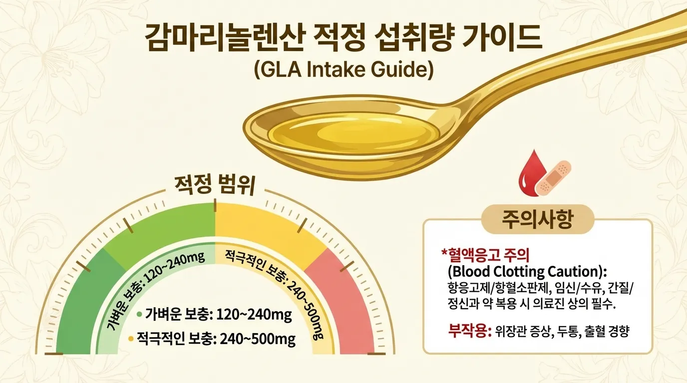 감마리놀렌산 안전 섭취 인포그래픽