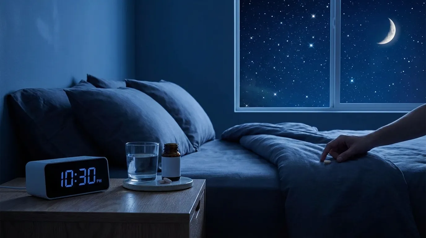 멜라토닌 복용 타이밍·수면 위생 인포그래픽