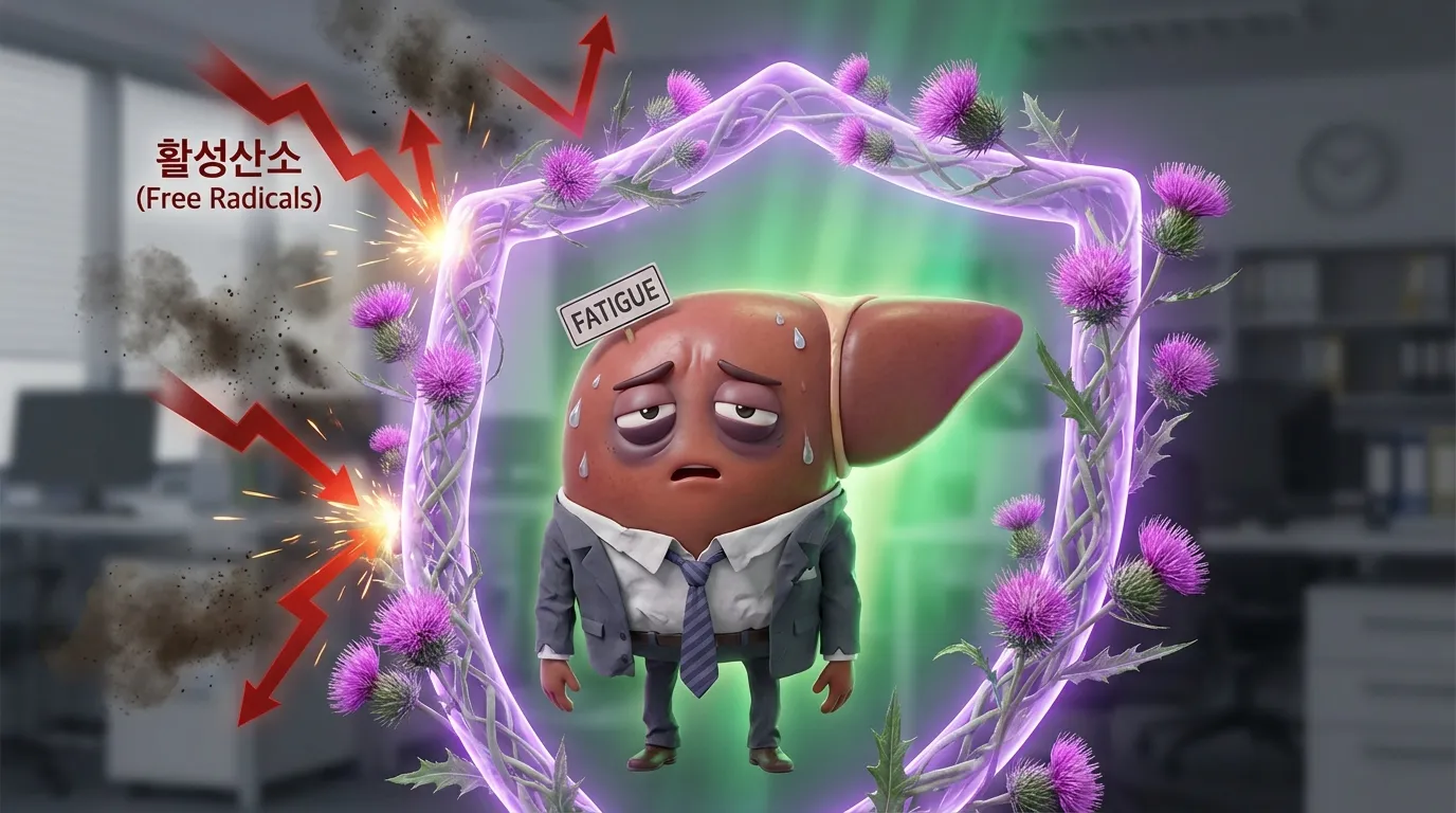 밀크씨슬과 간 건강 인포그래픽