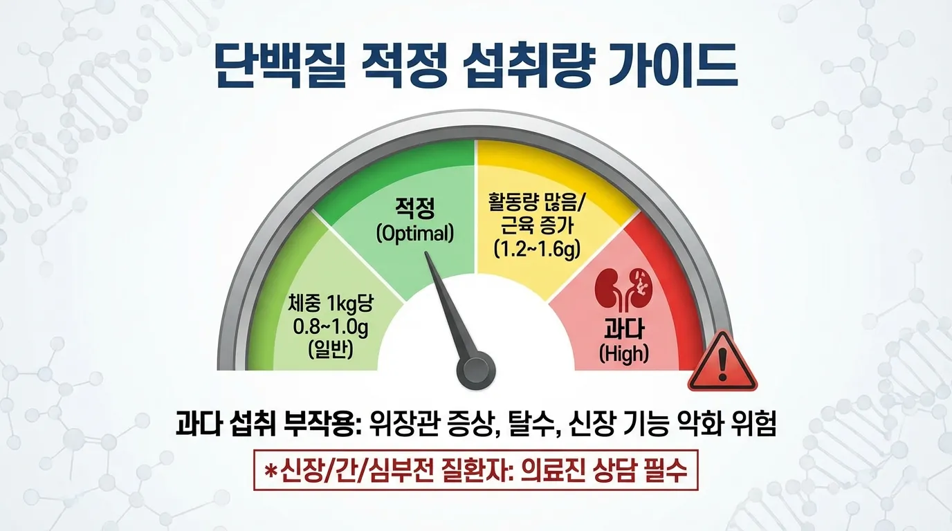 알부민과 단백질 과다 섭취 주의 인포그래픽