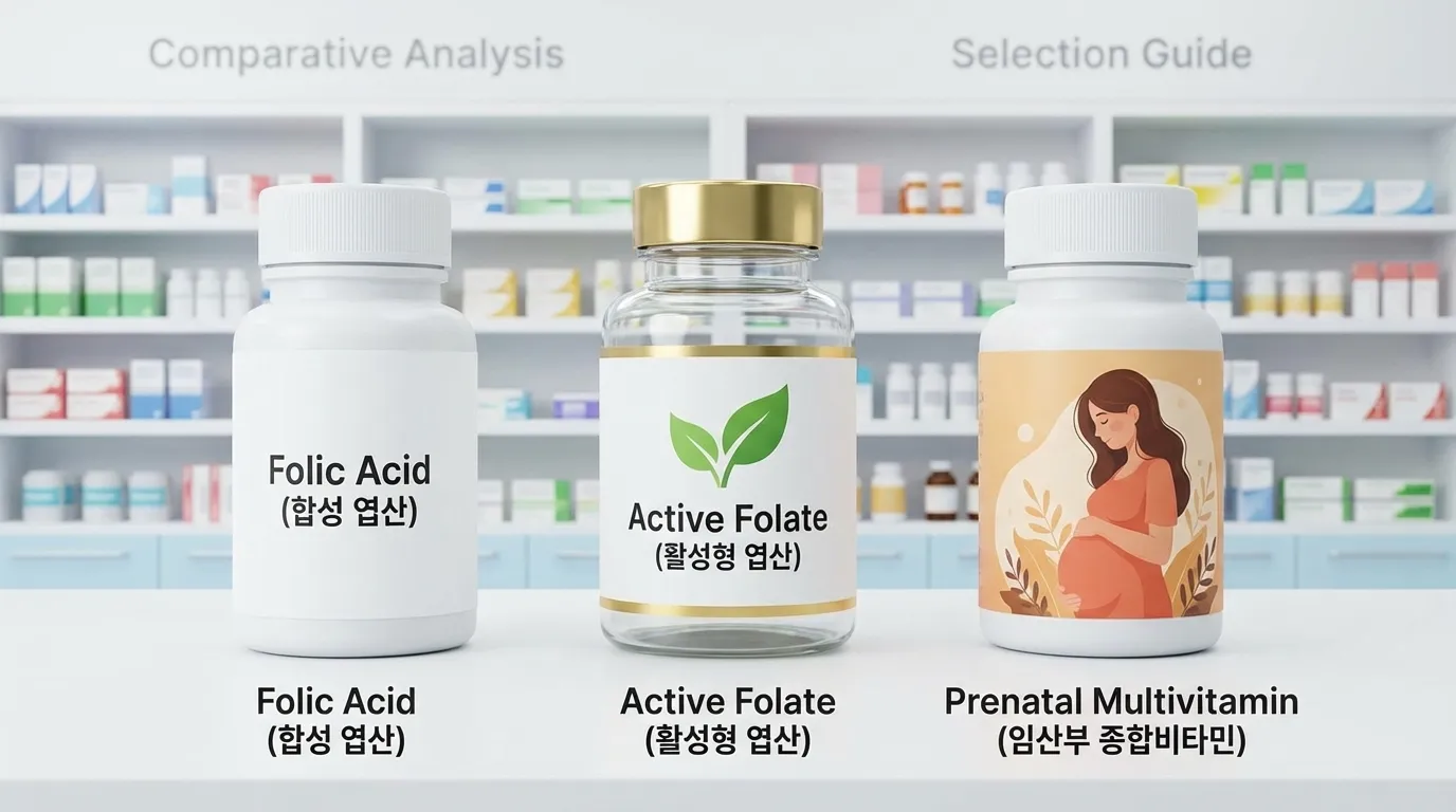 엽산 식품과 보충제 비교 인포그래픽